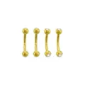 Multi-Pack CZ Goldtone Curved Barbells 4 Pack - 14 Gauge at Spencer's