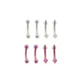 Multi-Pack Silvertone and Purple Curved Barbells 8 Pack - 14 Gauge at Spencer's