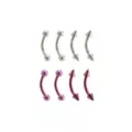 Multi-Pack Silvertone and Purple Curved Barbells 8 Pack - 14 Gauge at Spencer's