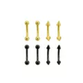 Multi-Pack Goldtone and Black Curved Barbells 8 Pack - 14 Gauge at Spencer's