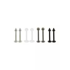 Multi-Pack Titanium Spiked Labrets 4 Pair - 16 Gauge at Spencer's