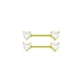 CZ Goldtone Heart Clear Gem Nipple Barbells - 14 Gauge at Spencer's