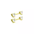 CZ Goldtone Heart Clear Gem Nipple Barbells - 14 Gauge at Spencer's