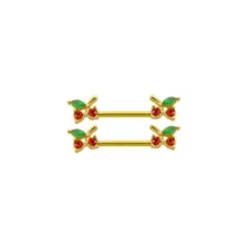 CZ Cherry Nipple Barbells - 14 Gauge at Spencer's