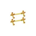 CZ Red and Goldtone Heart Nipple Barbells - 14 Gauge at Spencer's