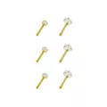 Multi-Pack CZ Square Gold Plated Nose Pins 6 Pack - 20 Gauge at Spencer's