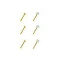 Multi-Pack CZ Square Gold Plated Nose Pins 6 Pack - 20 Gauge at Spencer's