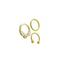 Multi-Pack CZ Butterfly Horseshoe and Hinged Septum Rings 3 Pack - 16 Gauge at Spencer's