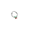 Silvertone CZ Cherry Hinged Septum Ring - 16 Gauge at Spencer's