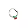Silvertone CZ Cherry Hinged Septum Ring - 16 Gauge at Spencer's