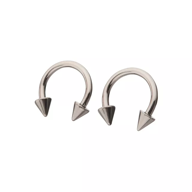 Silverplated Spike Horseshoe Rings - 8 Gauge at Spencer's