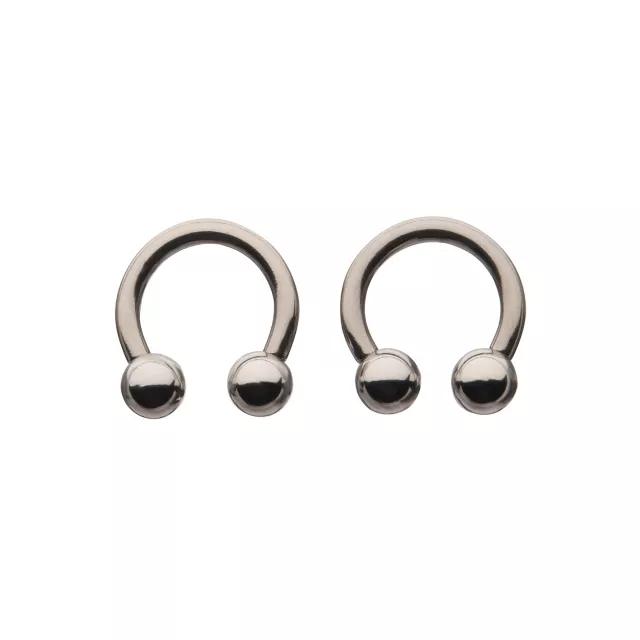Silverplated Ball Horseshoe Rings - 8 Gauge at Spencer's