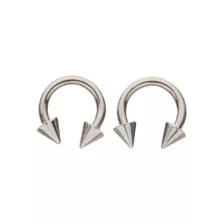 Silverplated Spike Horseshoe Rings - 8 Gauge at Spencer's