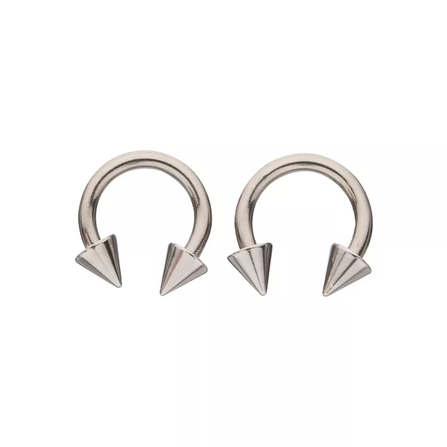 Silverplated Spike Horseshoe Rings - 8 Gauge at Spencer's