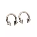 Silverplated Spike Horseshoe Rings - 8 Gauge at Spencer's