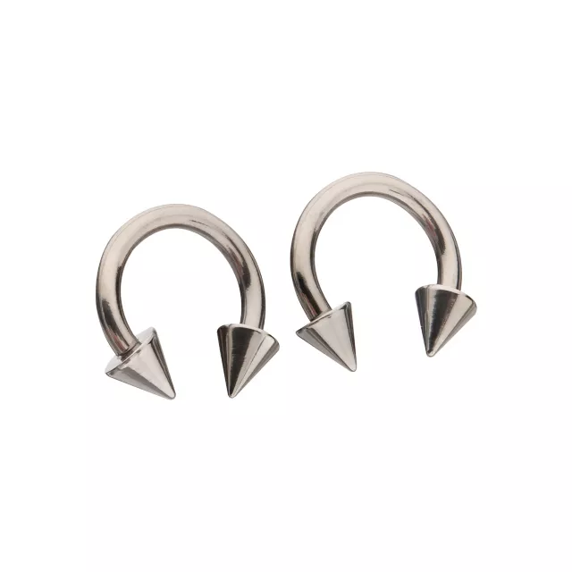Silverplated Spike Horseshoe Rings - 8 Gauge at Spencer's