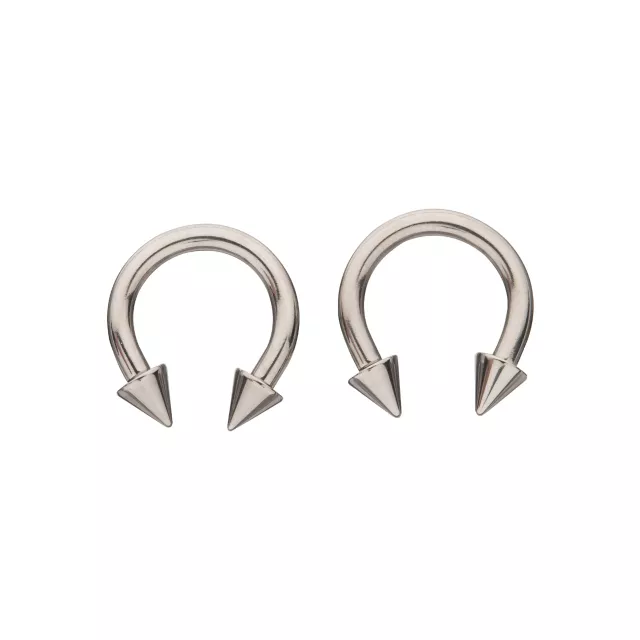 Silverplated Spike Horseshoe Rings - 8 Gauge at Spencer's