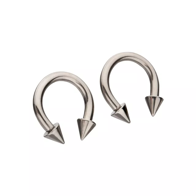 Silverplated Spike Horseshoe Rings - 8 Gauge at Spencer's