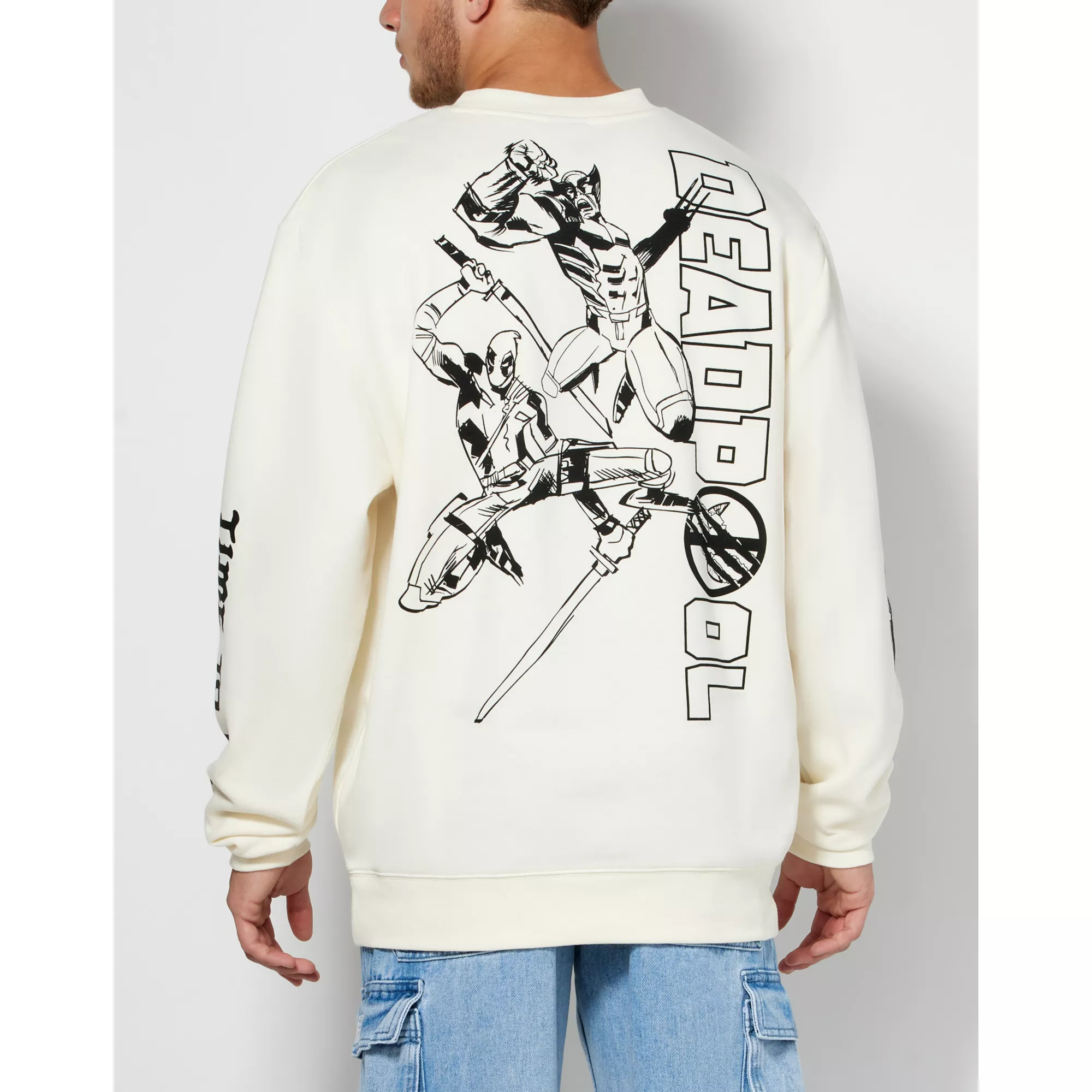 Black and White Deadpool Crewneck Sweatshirt - Marvel