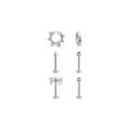 Multi-Pack CZ Labrets and Spiked Huggie Earrings - 16-18 Gauge at Spencer's
