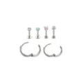 Multi-Pack CZ Heart Labrets Cartilage and Huggie Earrings 6 Pack - 16-18 Gauge at Spencer's