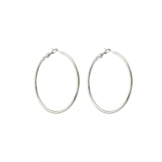 Silvertone Thin Hoop Earrings at Spencer's