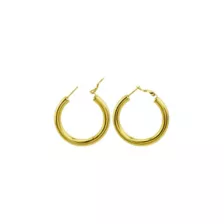 Goldtone Thick Hoop Earrings at Spencer's