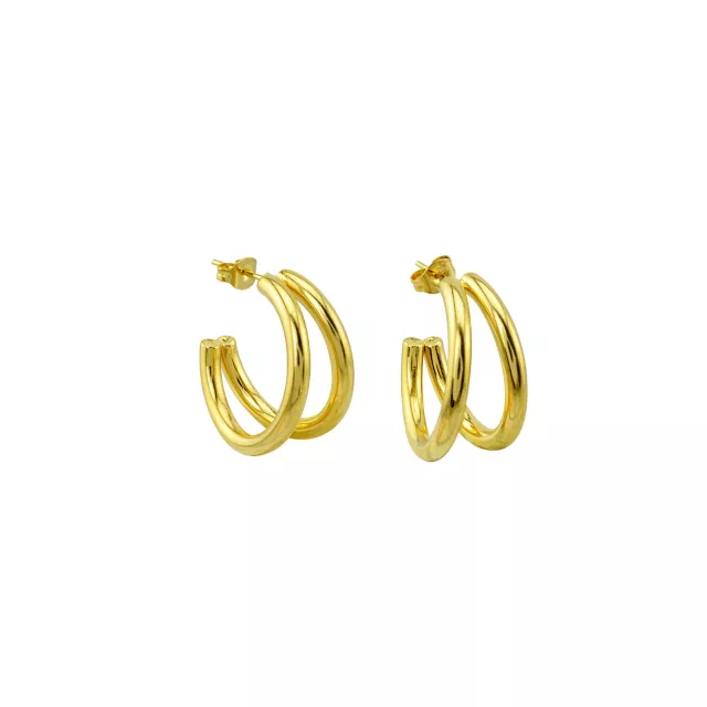 Goldtone Double Huggie Hoop Earrings at Spencer's