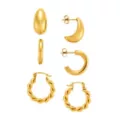 Multi-Pack Goldplated Chunky Twist Hoop Earrings - 3 Pack at Spencer's