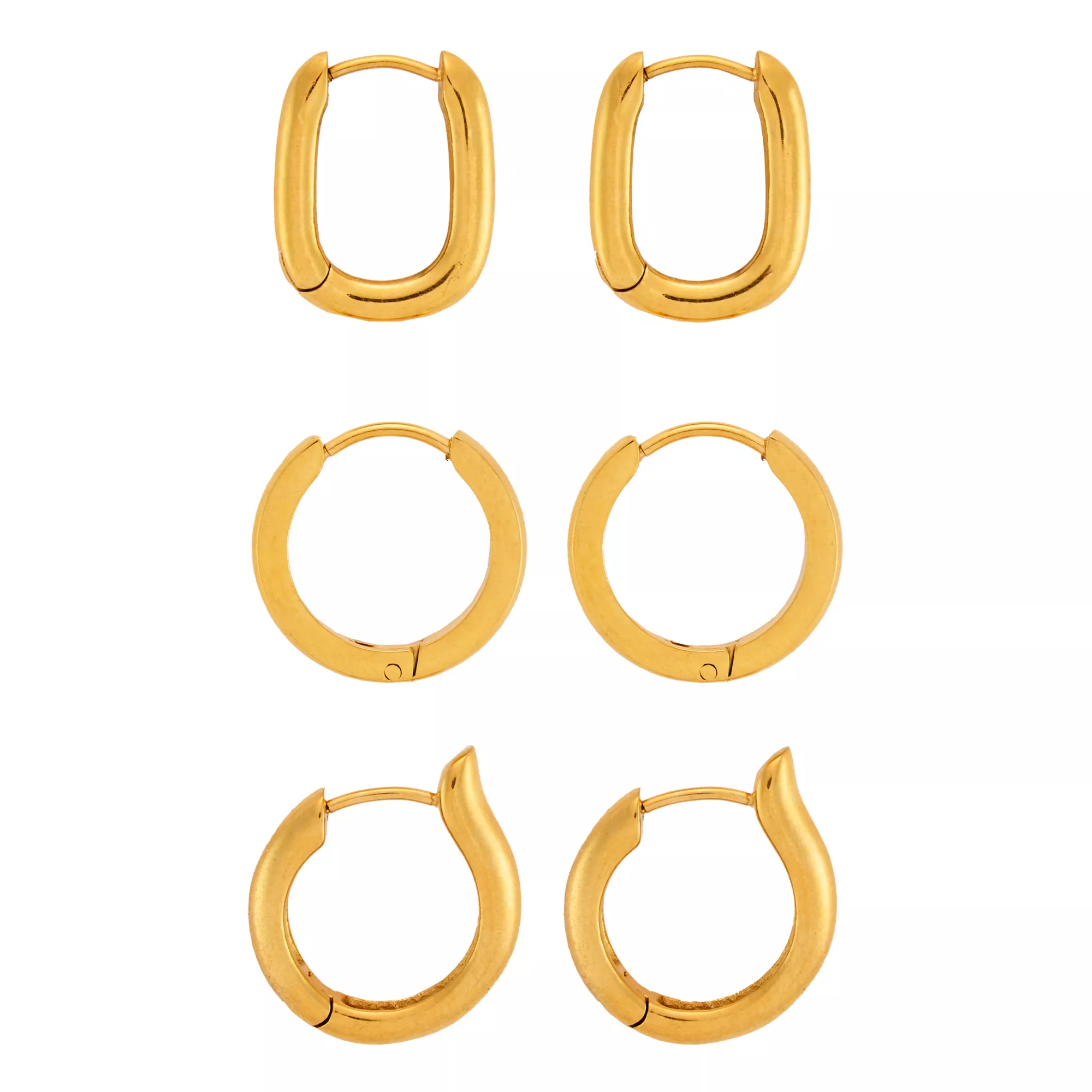 Multi-Pack Goldplated Ornate Hoop Earrings - 3 Pair at Spencer's