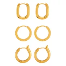 Multi-Pack Goldplated Ornate Hoop Earrings - 3 Pair at Spencer's