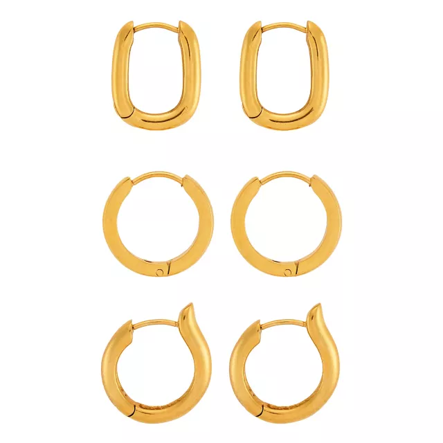 Multi-Pack Goldplated Ornate Hoop Earrings - 3 Pair at Spencer's