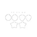 Multi-Pack CZ Silverplated Star Hoop and Stud Earrings  - 6 Pack at Spencer's
