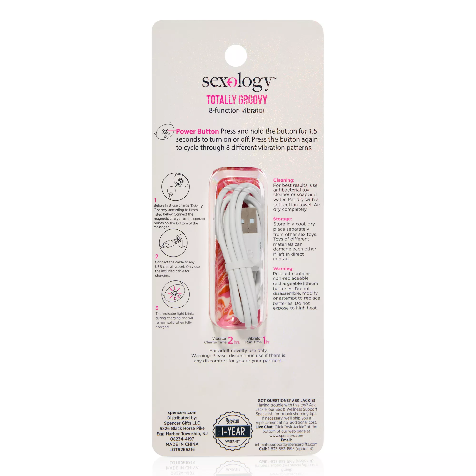 Totally Groovy Rechargeable Lipstick Vibrator - Sexology at Spencer's