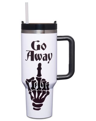 Go Away Middle Finger Travel Mug with Straw - 40 oz.