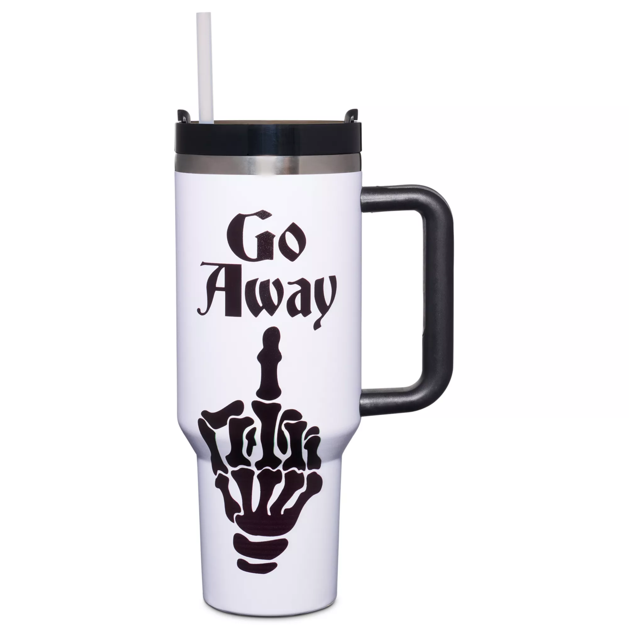 Go Away Middle Finger Travel Tumbler with Straw - 40 oz. at Spencer's