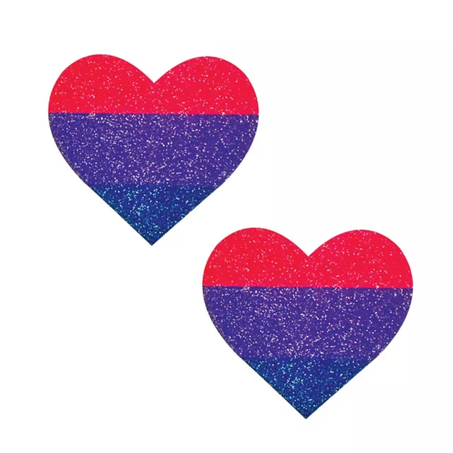 Bisexual Pride Heart Glitter Nipple Pasties