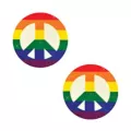 Rainbow Pride Peace Sign Glitter Nipple Pasties at Spencer's
