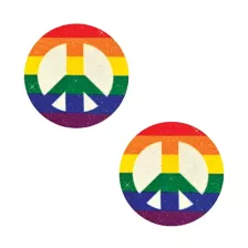 Rainbow Pride Peace Sign Glitter Nipple Pasties at Spencer's