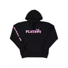 Playboy Italic Logo Hoodie Black at Spencer's
