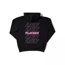 Playboy Italic Logo Hoodie Black at Spencer's