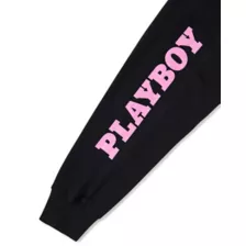 Playboy Italic Logo Hoodie Black at Spencer's