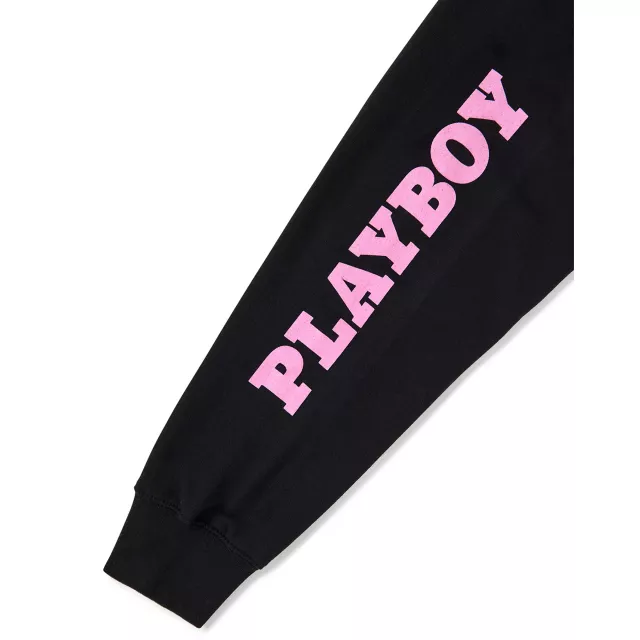 Playboy Italic Logo Hoodie Black at Spencer's