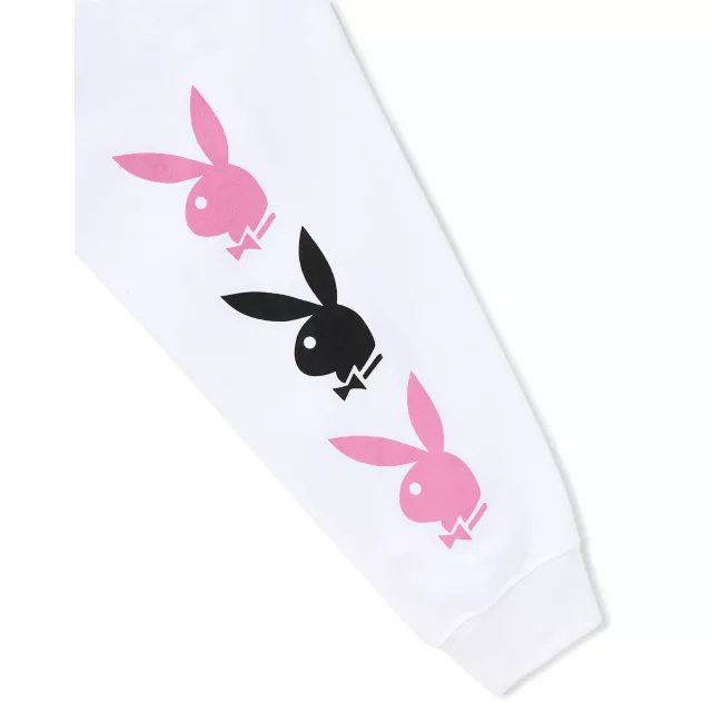 White Playboy Logo Hoodie at Spencer's