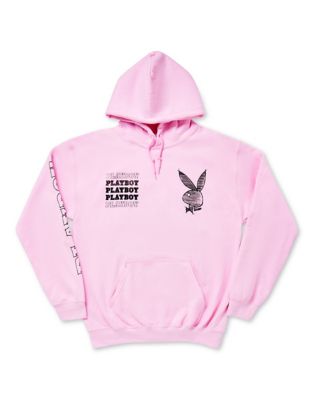 Pink Playboy Rabbit Scribble Hoodie Spencer's