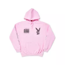 Pink Playboy Rabbit Scribble Hoodie at Spencer's
