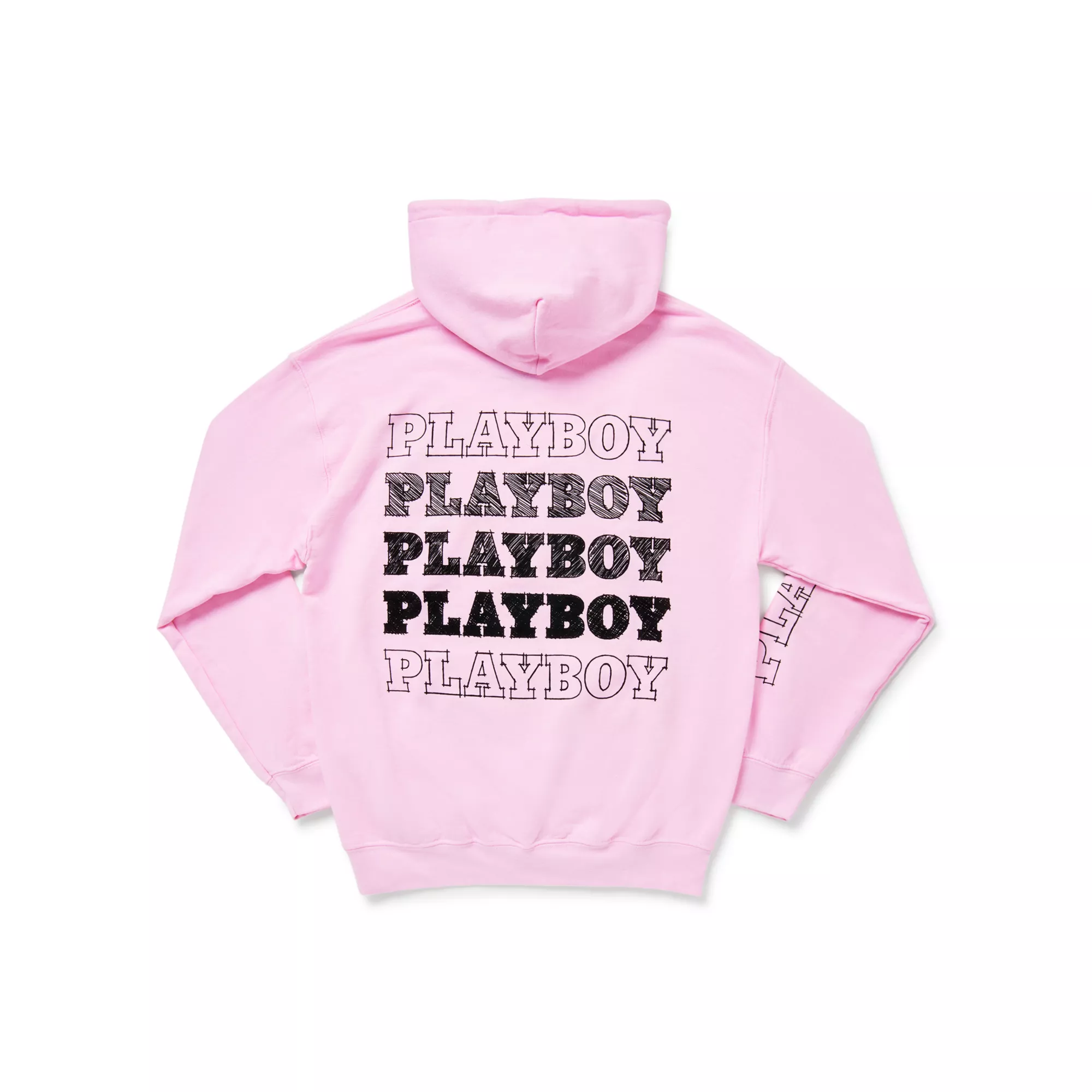 Pink Playboy Rabbit Scribble Hoodie