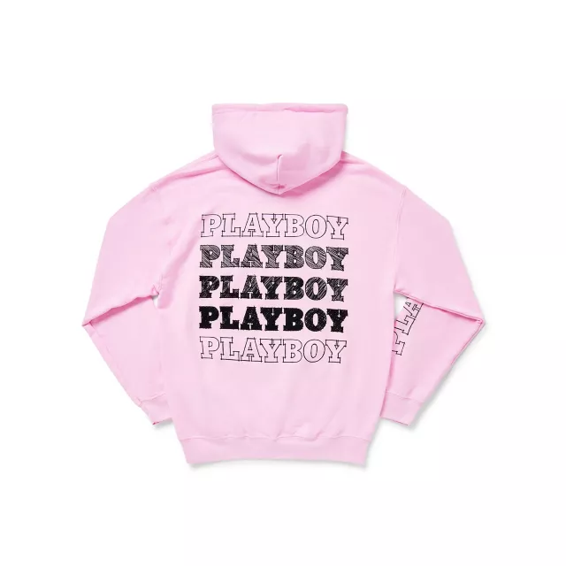 Pink Playboy Rabbit Scribble Hoodie