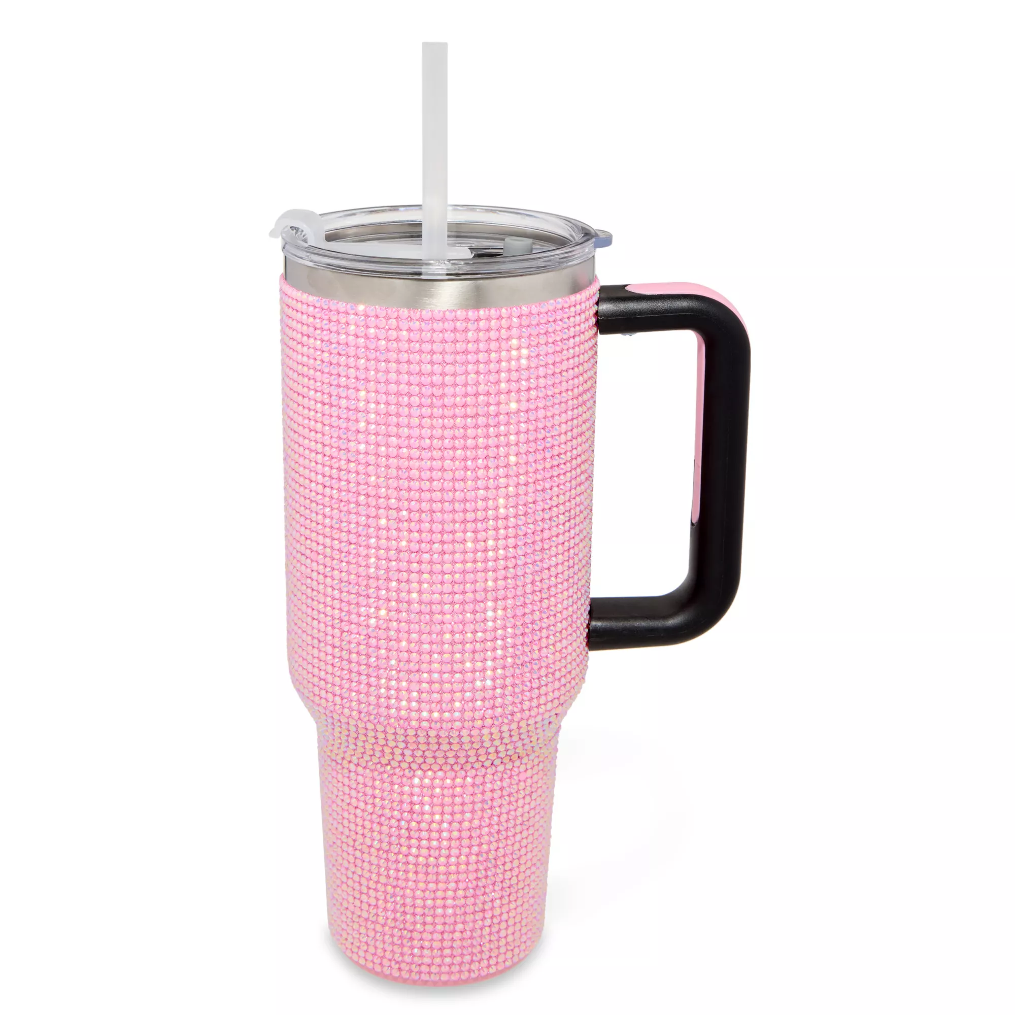 Pink Rhinestone Travel Tumbler with Straw - 40 oz. at Spencer's