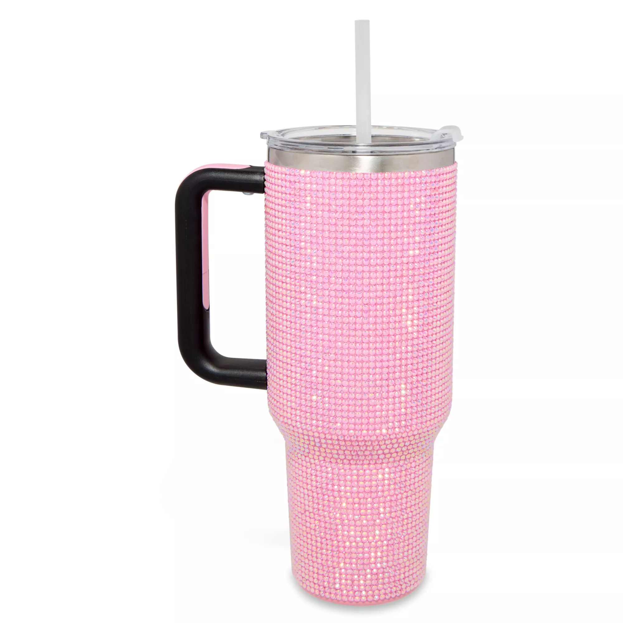Pink Rhinestone Travel Tumbler with Straw - 40 oz. at Spencer's
